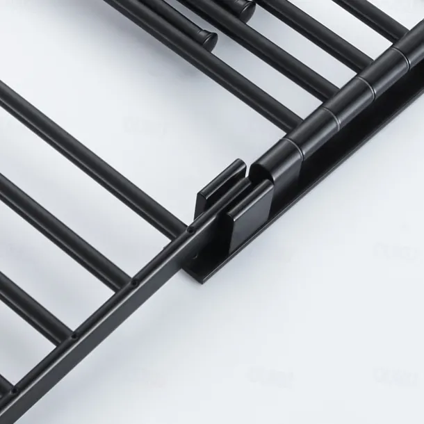 Stainless Steel Towel Rack,Bathroom Towel Rack with Shelf,Foldable Towel Shelf with Movable Hooks Rustproof Towel Storage Wall Mount for Bathroom Lavatory Matte Black