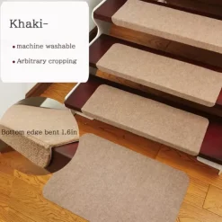 Stair Tread Carpet,Stair Runner Carpet,Self-Adhesive/Velcro Patch Staircase Mats Rug, Stair Pads Step Protectors, Removable Washable Step Floor Rugs For Home Staircase Decoration