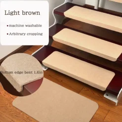 Stair Tread Carpet,Stair Runner Carpet,Self-Adhesive/Velcro Patch Staircase Mats Rug, Stair Pads Step Protectors, Removable Washable Step Floor Rugs For Home Staircase Decoration