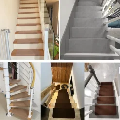 Stair Tread Carpet,Stair Runner Carpet,Self-Adhesive/Velcro Patch Staircase Mats Rug, Stair Pads Step Protectors, Removable Washable Step Floor Rugs For Home Staircase Decoration