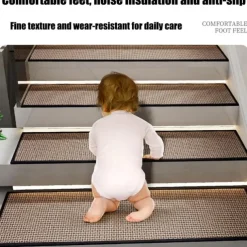 Stair Tread Rugs Geometric Non-Slip Carpet Non-Skid Safety Rug Slip Resistant Indoor Runner for Kids Elders and Pets