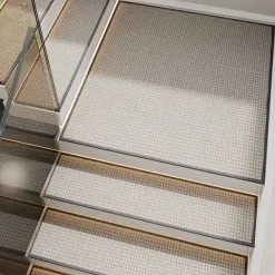 Stair Tread Rugs Geometric Non-Slip Carpet Non-Skid Safety Rug Slip Resistant Indoor Runner for Kids Elders and Pets