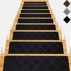 Stair Treads for Wooden Steps - 8x30in Carpet Stairs Runner Indoor Non-Slip Stair Mats for Kids Elders and Pets