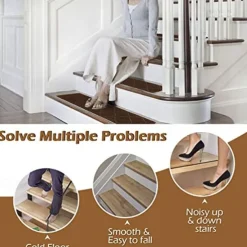 Stair Treads for Wooden Steps - 8x30in Carpet Stairs Runner Indoor Non-Slip Stair Mats for Kids Elders and Pets