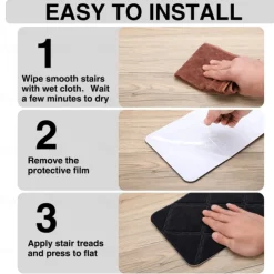 Stair Treads for Wooden Steps - 8x30in Carpet Stairs Runner Indoor Non-Slip Stair Mats for Kids Elders and Pets