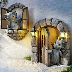 Stand Alone Cute Little Dragon Statue Statue Garden Decoration, Resin Craft Statue, Yard And Garden Decoration