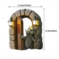 Stand Alone Cute Little Dragon Statue Statue Garden Decoration, Resin Craft Statue, Yard And Garden Decoration