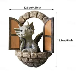 Stand Alone Cute Little Dragon Statue Statue Garden Decoration, Resin Craft Statue, Yard And Garden Decoration