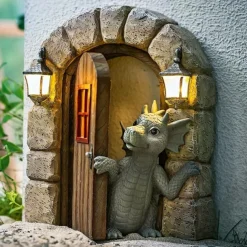 Stand Alone Cute Little Dragon Statue Statue Garden Decoration, Resin Craft Statue, Yard And Garden Decoration