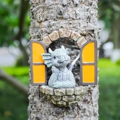 Stand Alone Cute Little Dragon Statue Statue Garden Decoration, Resin Craft Statue, Yard And Garden Decoration