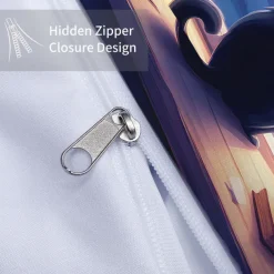 Starry Sky Black Night Cat Duvet Cover 3-piece Set Plush Cloth Lightweight and Soft Short Fluff Set for Summer