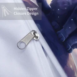 Starry Sky Black Night Cat Duvet Cover 3-piece Set Plush Cloth Lightweight and Soft Short Fluff Set for Summer