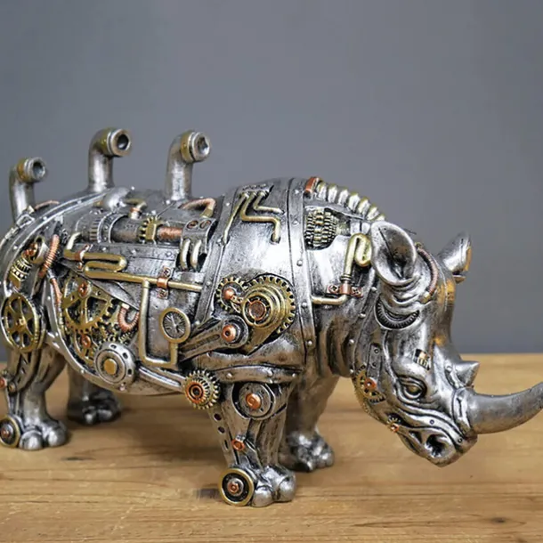 Steampunks Style Animal Sculpture Mechanical Animal Ornament Decoration Heavy Industry Decoration Resin Mechanical Decoration Pendant New Year Decoration