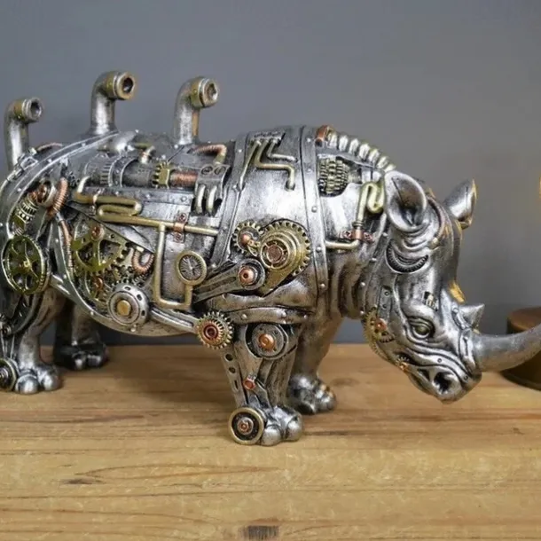 Steampunks Style Animal Sculpture Mechanical Animal Ornament Decoration Heavy Industry Decoration Resin Mechanical Decoration Pendant New Year Decoration