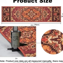 Step Carpet Boho Style Non-Slip Carpet Stair Treads for Kids Elders and Pets Ethnic Design Stair Tread Mats