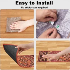 Step Carpet Boho Style Non-Slip Carpet Stair Treads for Kids Elders and Pets Ethnic Design Stair Tread Mats