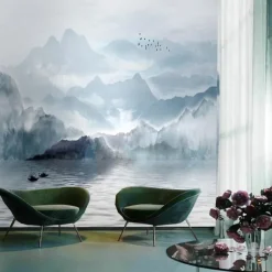 Stone 3D Landscape Home Decoration Abstract Classic Wall Covering, Canvas PVC / Vinyl Material Adhesive required Mural, Room Wallcovering