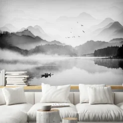 Stone 3D Landscape Home Decoration Abstract Classic Wall Covering, Canvas PVC / Vinyl Material Adhesive required Mural, Room Wallcovering