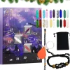 Stone Gift Box Advent Calendar, Gemstone 24 Days Countdown Calendar, Christmas Advent Calendar Polished Collection Toys For Geology Enthusiasts And Crystal Gem Collectors