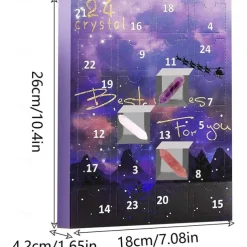 Stone Gift Box Advent Calendar, Gemstone 24 Days Countdown Calendar, Christmas Advent Calendar Polished Collection Toys For Geology Enthusiasts And Crystal Gem Collectors