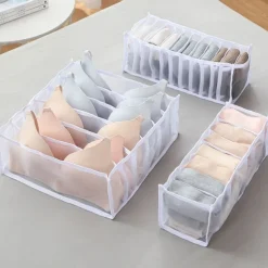Storage Box 3pcs Folding Divider Storage Drawers For Underwear BRA Socks 6 7 11 Grade Bathroom Storage Containers