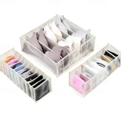 Storage Box 3pcs Folding Divider Storage Drawers For Underwear BRA Socks 6 7 11 Grade Bathroom Storage Containers