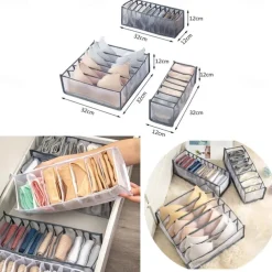 Storage Box 3pcs Folding Divider Storage Drawers For Underwear BRA Socks 6 7 11 Grade Bathroom Storage Containers
