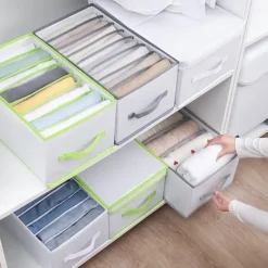 Storage Container Convenient Jeans Storage Large Capacity Tidy-Keeping Multi-purpose Clothes Underpants Organizing Drawer for Wardrobe Jeans Storage Long Household Supplies