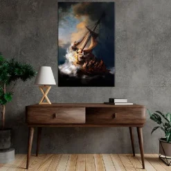 Storm oil painting Hand painted Rembrant - Christ in the Storm on the Sea of Galilee oil painting Rembrant - Christ painting for Room decor Apartment decor Entryway decor Dorm room decor Seascape art