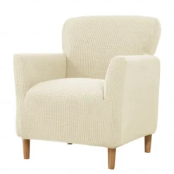 Stretch Armchair Cover Burgundy Slipcover 1 Seater Couch Furniture Protector with Elastic Bottom for Kids,Pet