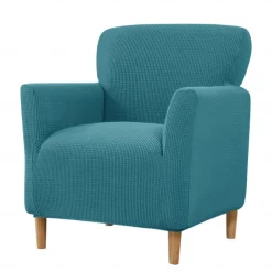 Stretch Armchair Cover Burgundy Slipcover 1 Seater Couch Furniture Protector with Elastic Bottom for Kids,Pet