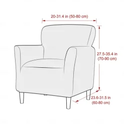 Stretch Armchair Cover Burgundy Slipcover 1 Seater Couch Furniture Protector with Elastic Bottom for Kids,Pet