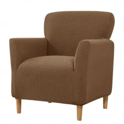 Stretch Armchair Cover Burgundy Slipcover 1 Seater Couch Furniture Protector with Elastic Bottom for Kids,Pet