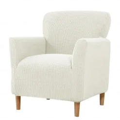 Stretch Armchair Cover Burgundy Slipcover 1 Seater Couch Furniture Protector with Elastic Bottom for Kids,Pet