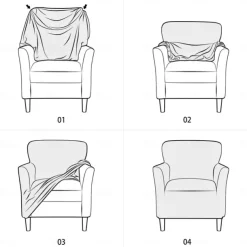 Stretch Armchair Cover Burgundy Slipcover 1 Seater Couch Furniture Protector with Elastic Bottom for Kids,Pet