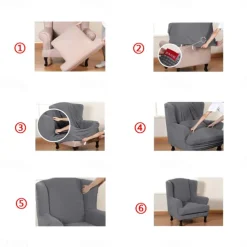 Stretch Armchair Cover Tub Sofa Cover Single Sofa Cover Sofa Slipcover 1 Seater Couch Furniture Protector with Elastic Bottom for Kids,Pet