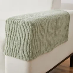 Stretch Armrest Covers for Chairs and Sofas Couch Arm Covers for Sofa Spandex Jacquard Armrest Covers Anti-Slip Furniture Protector Washable Armchair Slipcovers for Recliner Set of 2 Sage Green