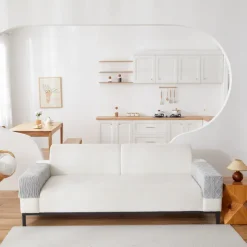 Stretch Armrest Covers for Chairs and Sofas Couch Arm Covers for Sofa Spandex Jacquard Armrest Covers Anti-Slip Furniture Protector Washable Armchair Slipcovers for Recliner Set of 2 Sage Green