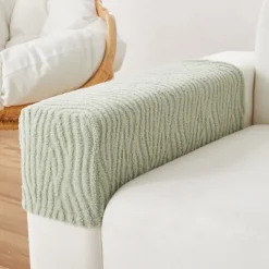 Stretch Armrest Covers for Chairs and Sofas Couch Arm Covers for Sofa Spandex Jacquard Armrest Covers Anti-Slip Furniture Protector Washable Armchair Slipcovers for Recliner Set of 2 Sage Green