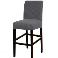 Stretch Bar Stool Cover Counter Stool Pub Chair Slipcover Burgundy Red Black for Dining Room Cafe Barstool Slipcover Removable Furniture Chair Seat Cover Jacquard Fabric with Elastic Bottom