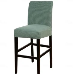 Stretch Bar Stool Cover Counter Stool Pub Chair Slipcover Burgundy Red Black for Dining Room Cafe Barstool Slipcover Removable Furniture Chair Seat Cover Jacquard Fabric with Elastic Bottom