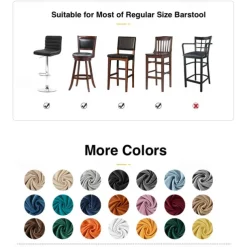 Stretch Bar Stool Cover Counter Stool Pub Chair Slipcover Burgundy Red Black for Dining Room Cafe Barstool Slipcover Removable Furniture Chair Seat Cover Jacquard Fabric with Elastic Bottom