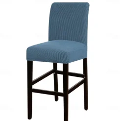 Stretch Bar Stool Cover Counter Stool Pub Chair Slipcover Burgundy Red Black for Dining Room Cafe Barstool Slipcover Removable Furniture Chair Seat Cover Jacquard Fabric with Elastic Bottom