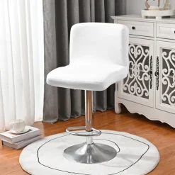 Stretch Bar Stool Cover Pub Counter Stool Chair Slipcover Square Swivel Barstool Chair Cover for Dining Room Cafe Seat Cover Protectors Non Slip with Elastic Bottom