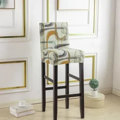 Stretch Bar Stool Cover Pub Counter Stool Chair Slipcover for Dining Room Cafe Furniture Seat Cover Stretch Protectors Non Slip with Elastic Bottom