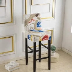 Stretch Bar Stool Cover Pub Counter Stool Chair Slipcover for Dining Room Cafe Furniture Seat Cover Stretch Protectors Non Slip with Elastic Bottom