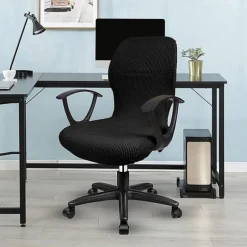 Stretch Computer Office Chair Cover Universal Washable Removable Spandex Rotating Chair Slipcovers Anti-dust Soft Desk Chair Seat Protector for Dogs Cats Pets