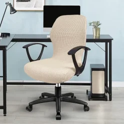 Stretch Computer Office Chair Cover Universal Washable Removable Spandex Rotating Chair Slipcovers Anti-dust Soft Desk Chair Seat Protector for Dogs Cats Pets