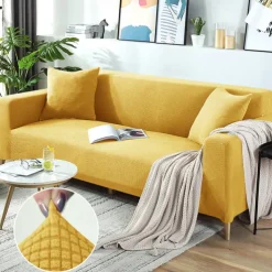 Stretch Couch Covers Burgundy Sectional Sofa Cover For Dogs Pet, Farmhouse Slipcovers For Love Seat, L Shaped,3 Seater, U Shaped, Arm Chair Washable Couch Protector Soft Durable