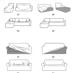 Stretch Couch Covers Burgundy Sectional Sofa Cover For Dogs Pet, Farmhouse Slipcovers For Love Seat, L Shaped,3 Seater, U Shaped, Arm Chair Washable Couch Protector Soft Durable